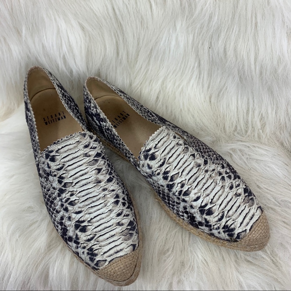 Stuart Weitzman Catalan Snake-Print Espadrille 7m